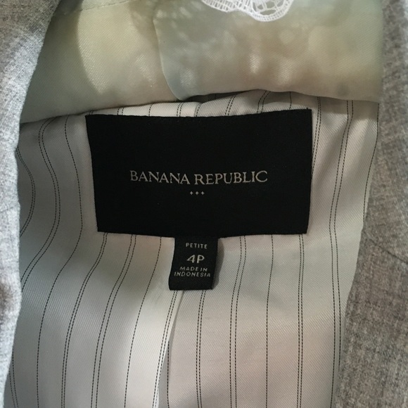 Vintage 1990s Banana Republic Blazer, Light Grey, Polyester US4P - Picture 4 of 5